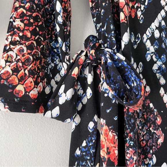 WRAP Dress in Black Reptile Print with 3/4 Sleeve A-line Fit Women’s XS EUC - Picture 4 of 5